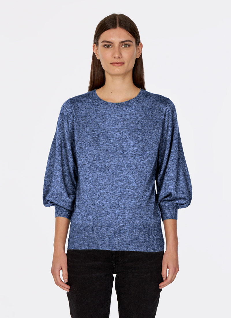 Autumn Cashmere Puff 3/4 Sleeve Crew