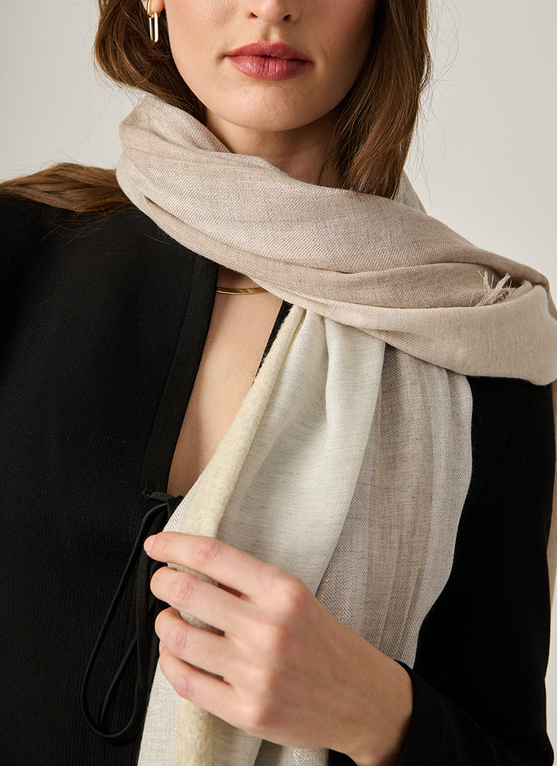 Antonelli Vespero Beige Grey Scarf