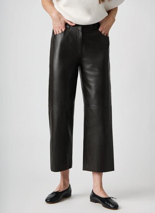 Antonelli Cropped Leather Pant