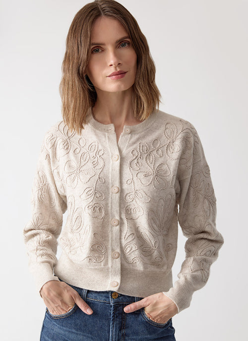 Autumn Cashmere Embroidery Stitch Cardigan