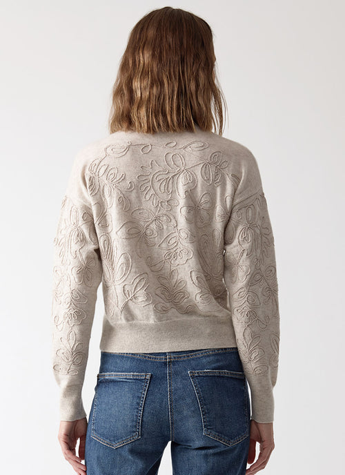 Autumn Cashmere Embroidery Stitch Cardigan