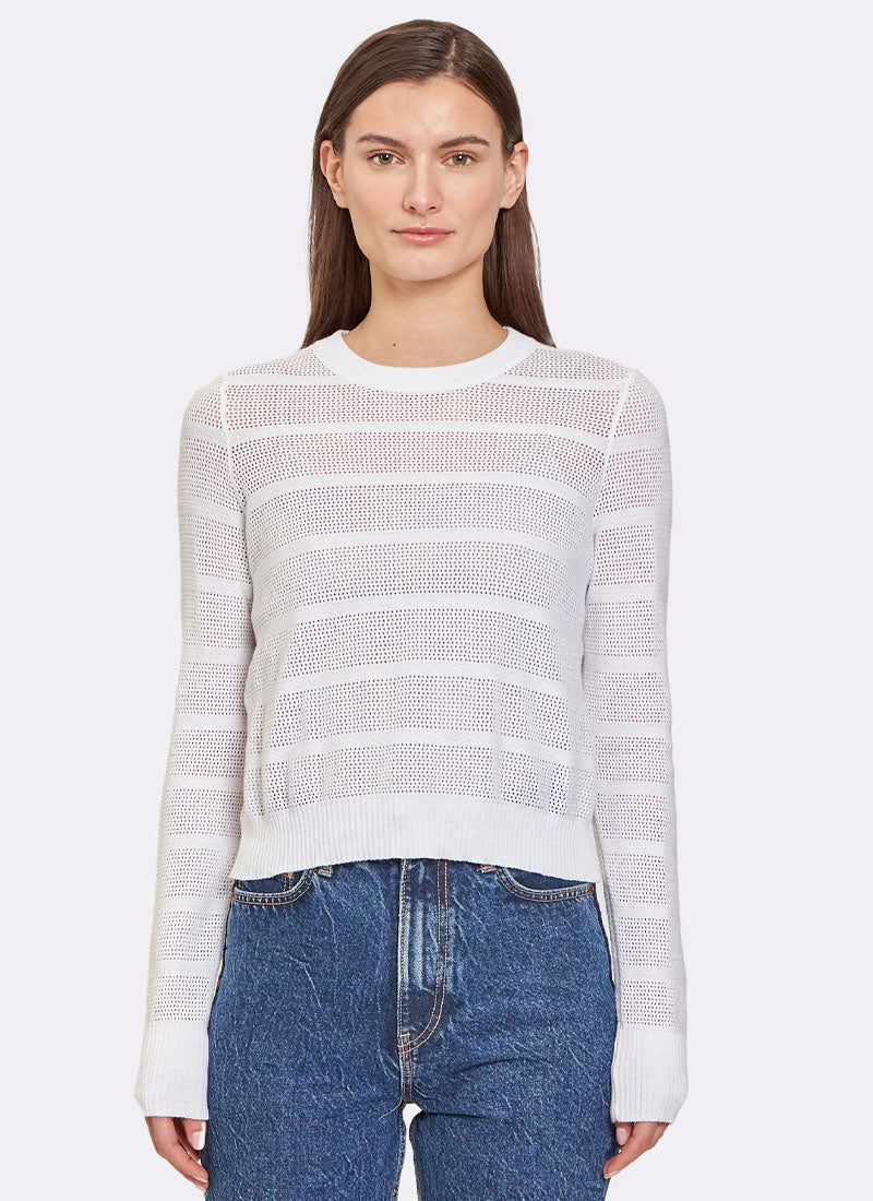 Mesh Stitch Crewneck Sweater by Autumn Cashmere Andrews