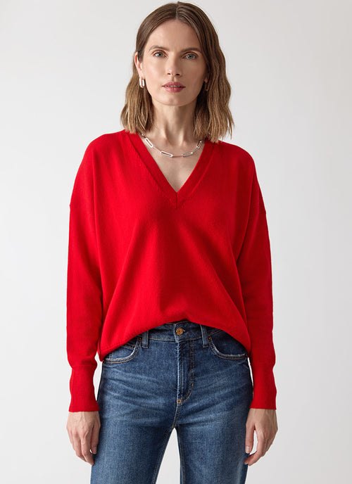 Autumn Cashmere Relaxed V-Neck Cashmere Sweater