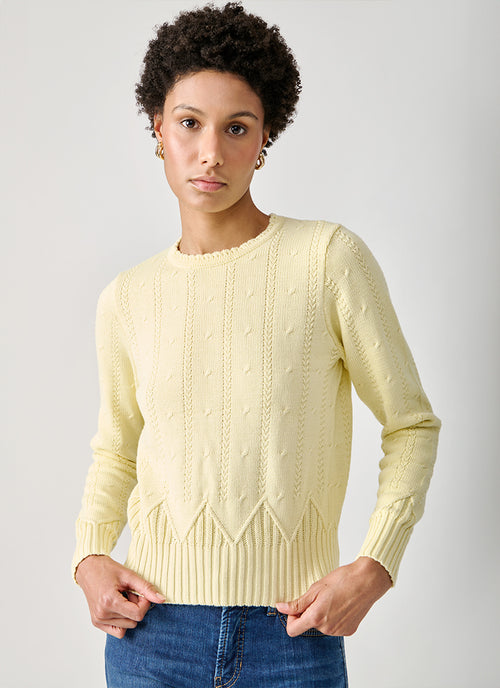 Autumn Cashmere Cropped Crew With Zig Zag Bottom Sweater