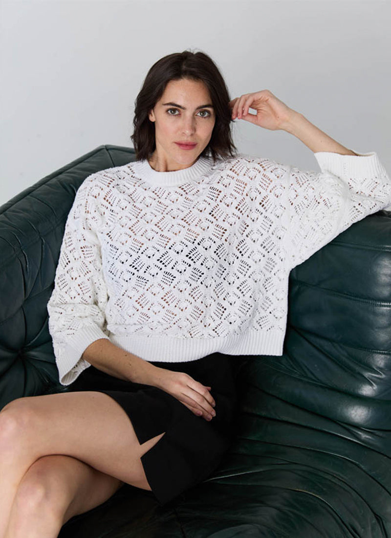 Autumn Cashmere Open Pointelle Stitch Dolman