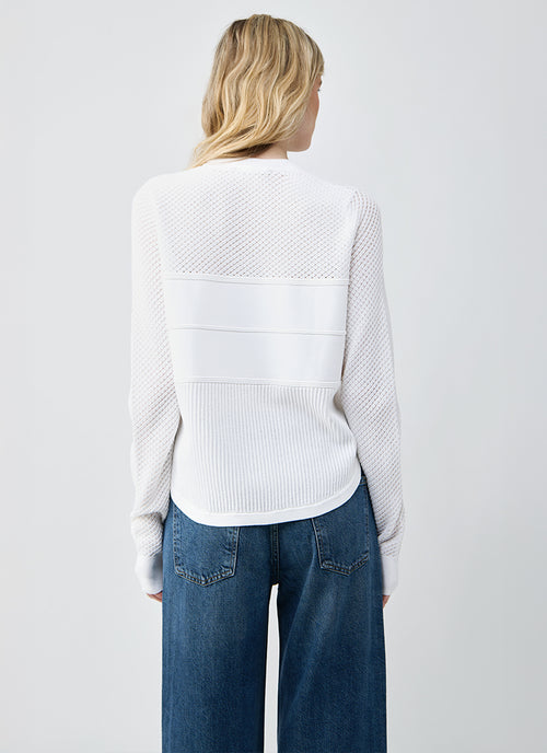 Autumn Cashmere Mixed Stitch Shirttail Crew Sweater