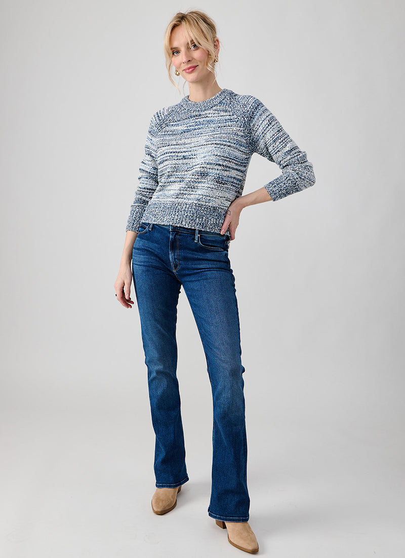 Autumn Cashmere Slubby Tweed Crewneck Sweater