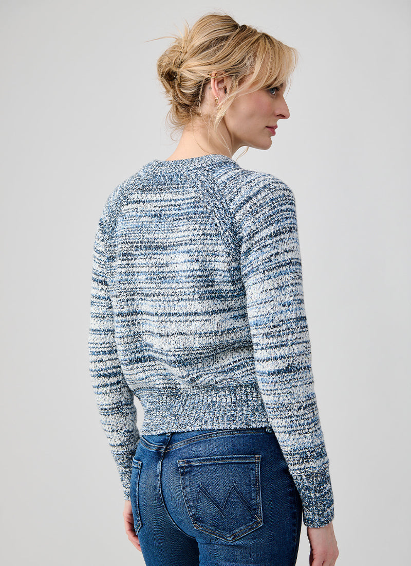 Autumn Cashmere Slubby Tweed Crewneck Sweater