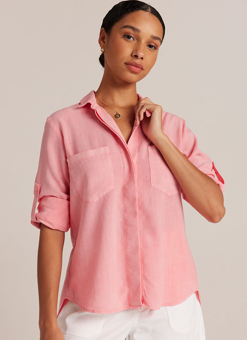 Split Back Button Down