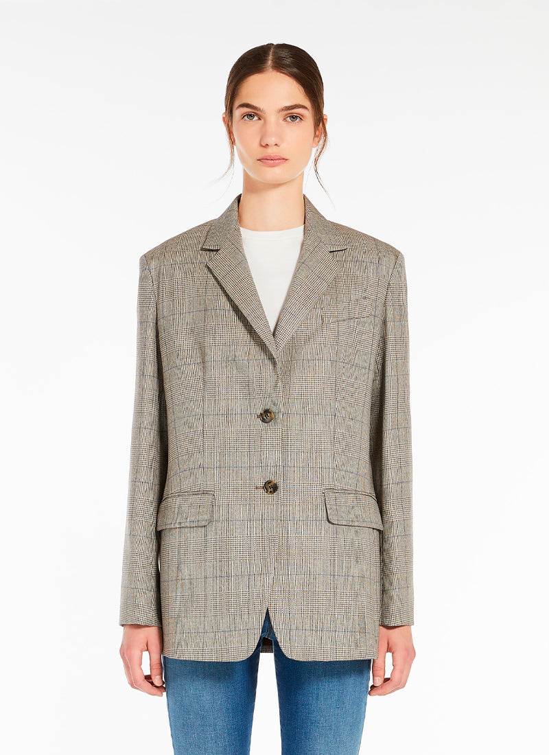  Burgos 2 Button Plaid Blazer Max Mara Weekend Andrews 