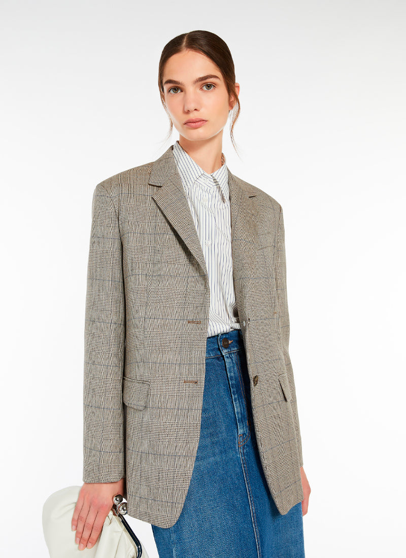 Max Mara Weekend Burgos 2 Button Plaid Blazer