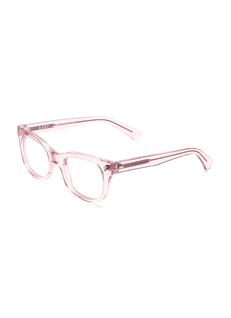 Bixby Polished Clear Pink Reading Glasses