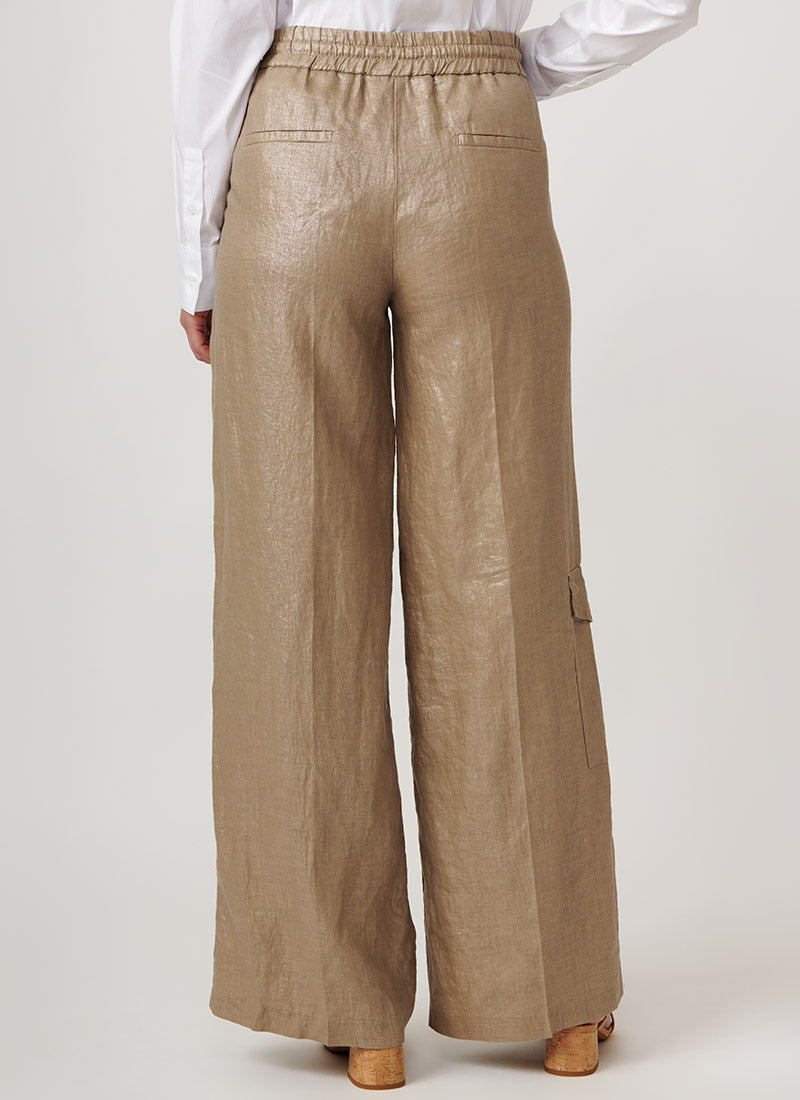 Cambio Amalia Metallic Linen Cargo Pant