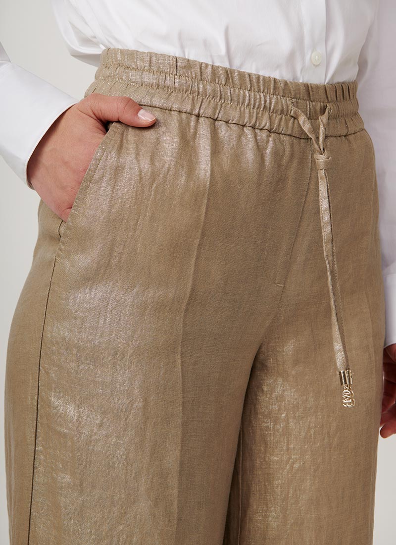 Cambio Amalia Metallic Linen Cargo Pant