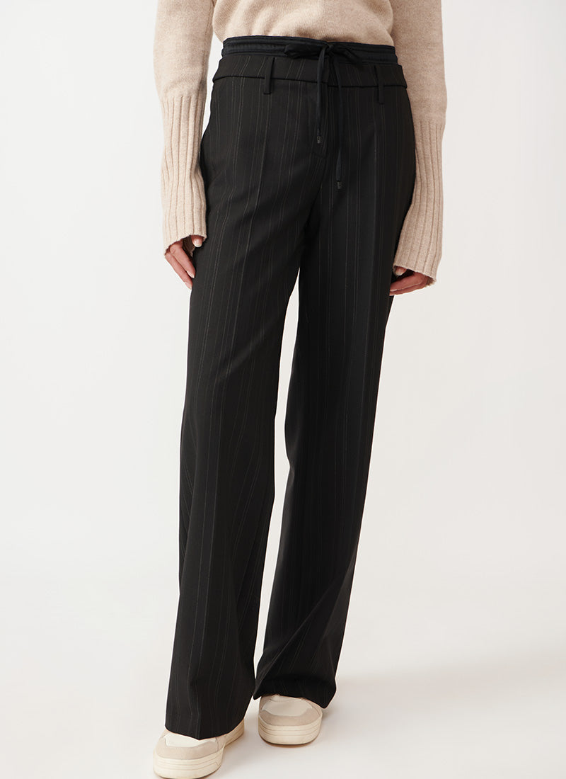 Cambio Amelie Pinstripe Straight-Leg Trouser