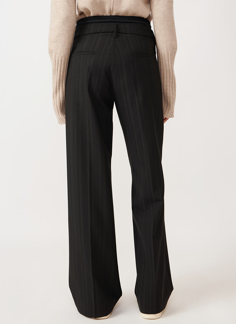 Cambio Amelie Pinstripe Straight-Leg Trouser