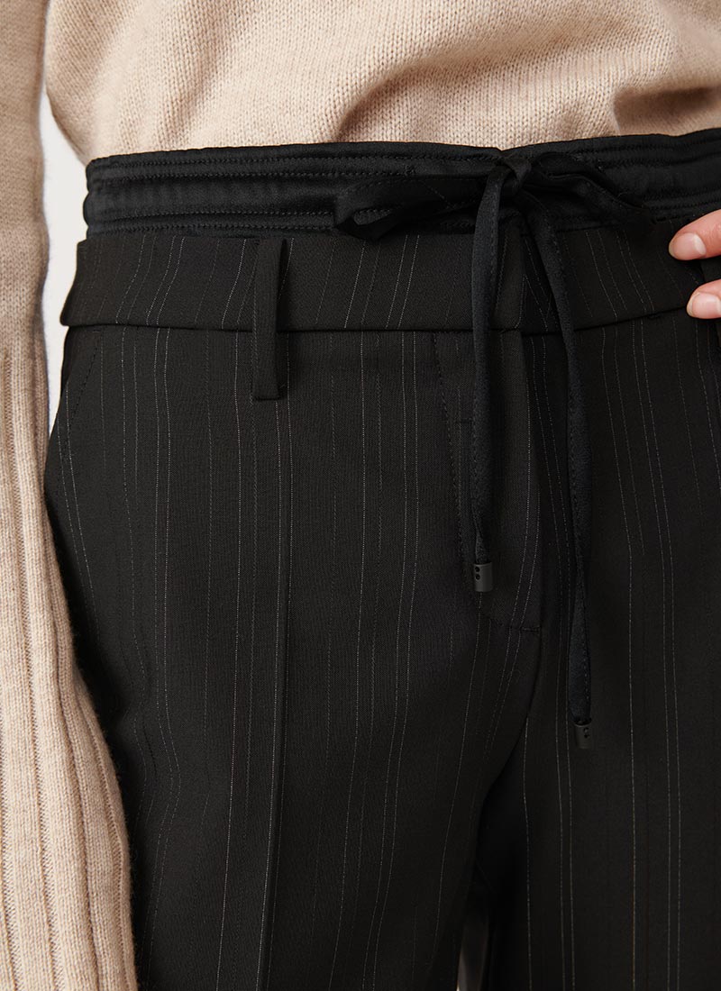 Cambio Amelie Pinstripe Straight-Leg Trouser