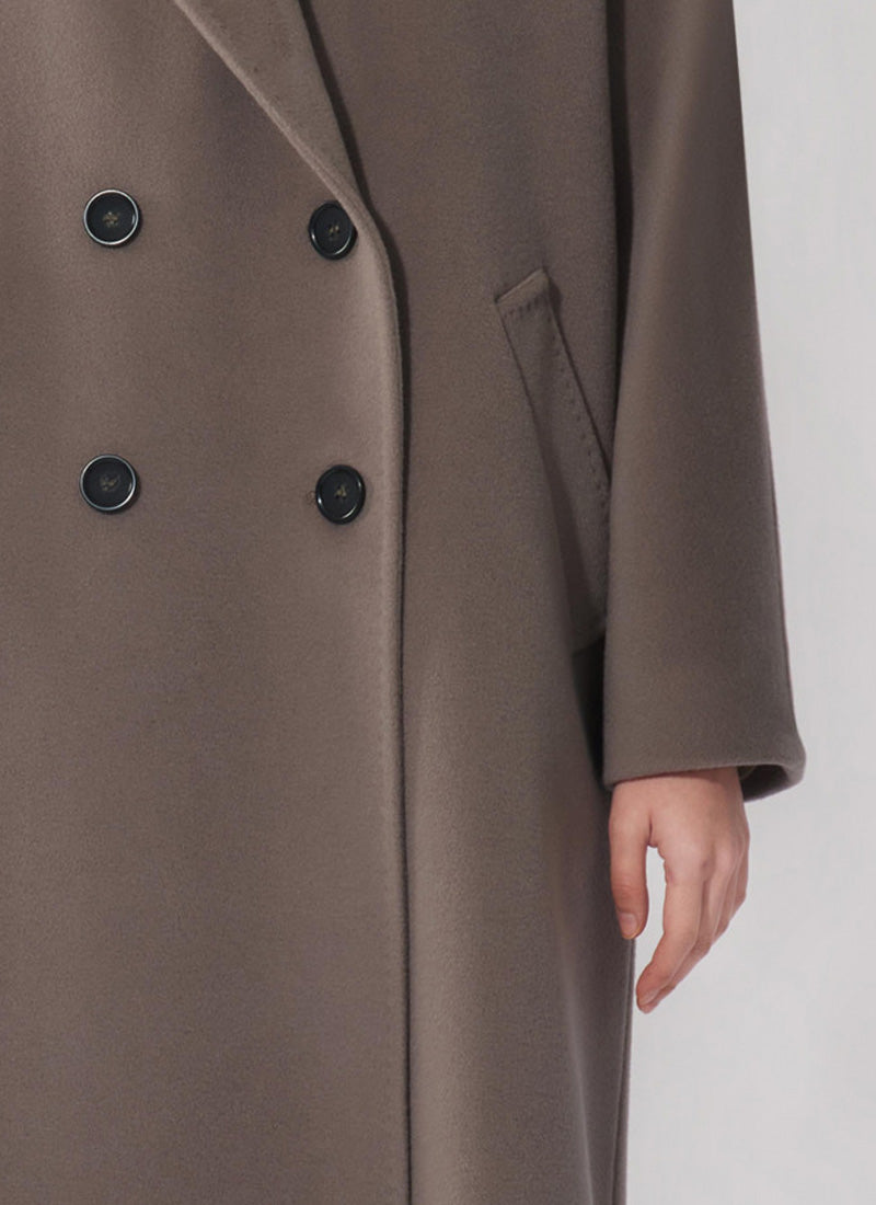 Cinzia Rocca Double-Breasted Oversized Virgin Wool Coat