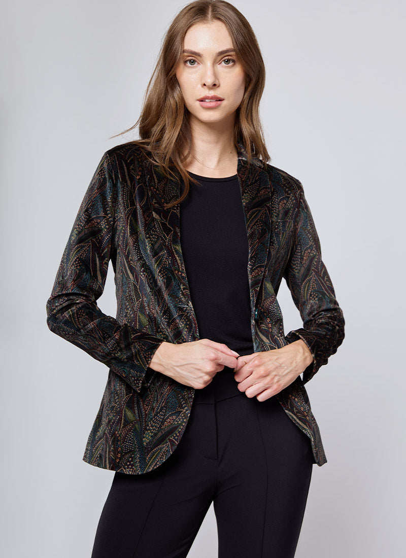 Circolo 1901 1-Button Slim Velvet Blazer