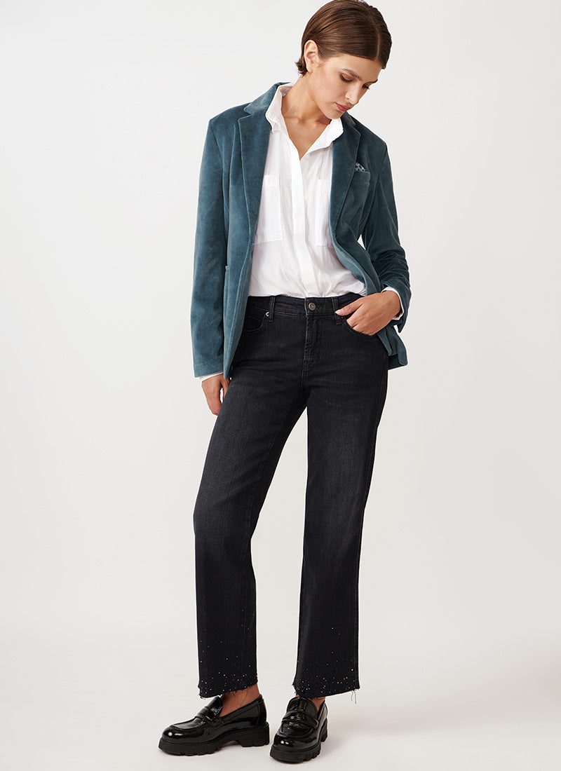 Circolo 1901 Blue Velvet 1-Button Blazer