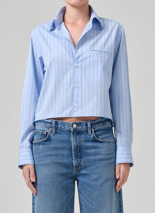 Citizens of Humanity Fino Cropped Shirt in Ellis Stripe