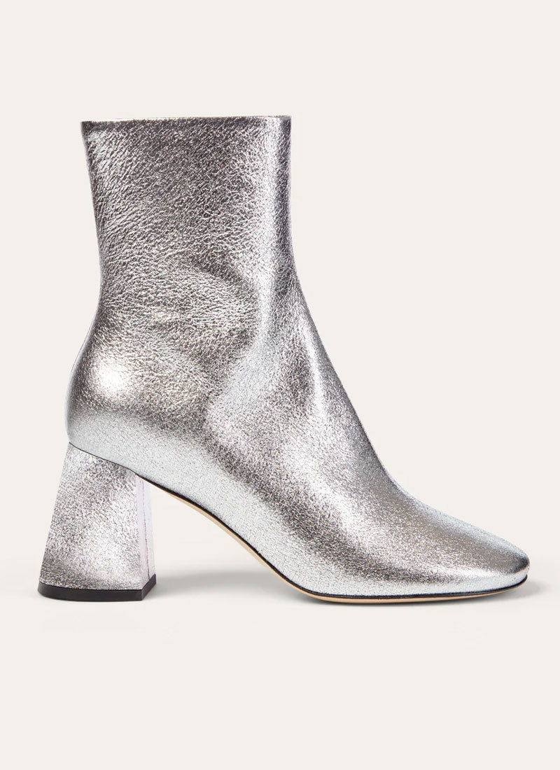 Harlow Flare Heel Ankle Boot 7 SILVER