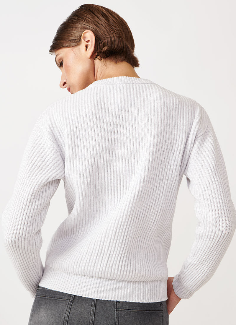 Eleventy Ribbed Wool and Cashmere-Blend Crewneck Sweater