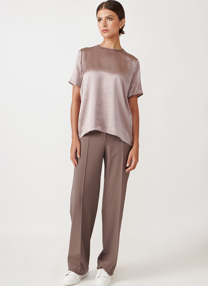 Eleventy Short-Sleeve Mauve Silk Tee