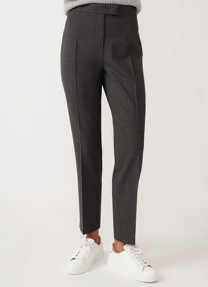 Straight-Leg Wool Trouser