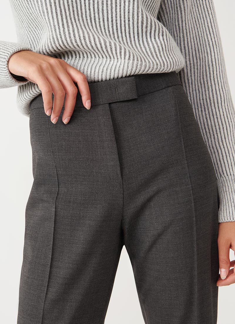 Straight-Leg Wool Trouser