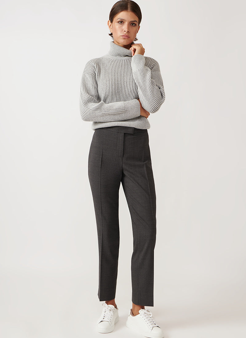 Straight-Leg Wool Trouser