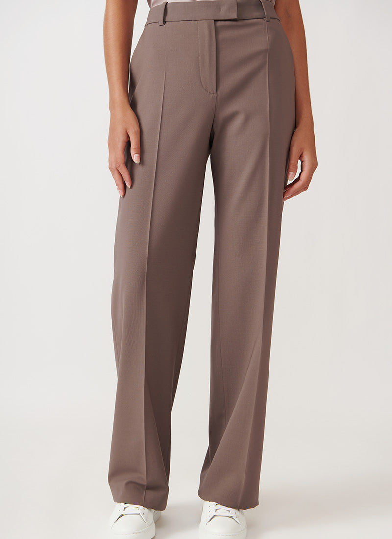 Straight-Leg Wool Trouser