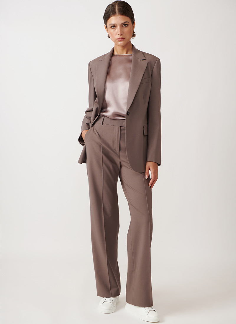 Straight-Leg Wool Trouser