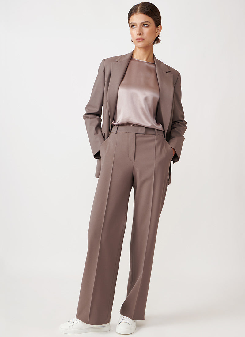 Straight-Leg Wool Trouser