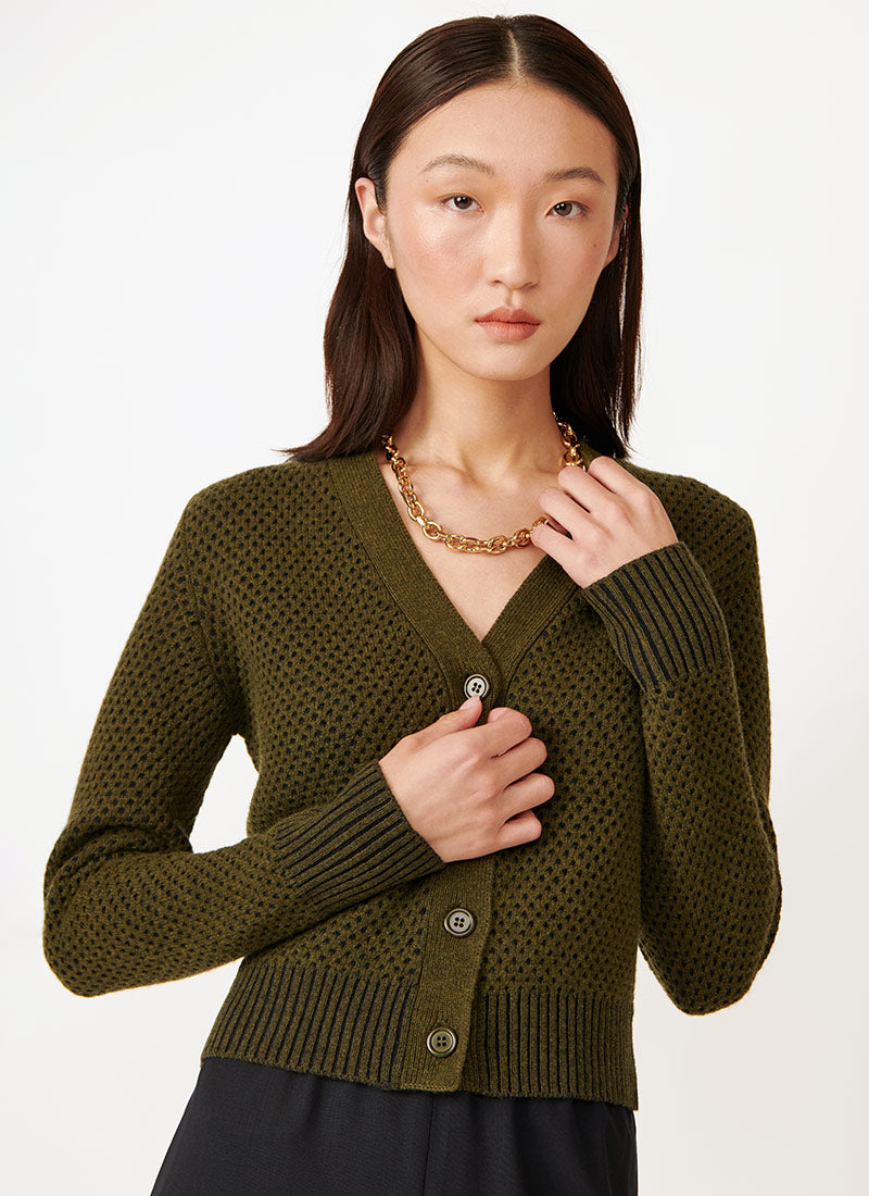 Bicolour Mesh Cardigan