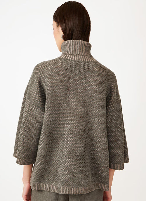 Fabiana Filippi Bicolour Mesh Turtleneck Sweater