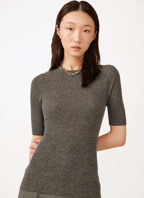 Fabiana Filippi Ribbed Short-Sleeve Sweater