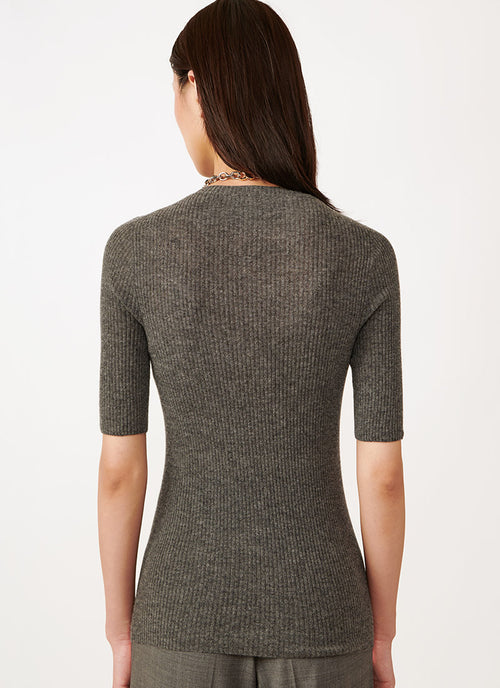 Fabiana Filippi Ribbed Short-Sleeve Sweater