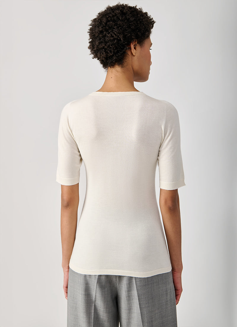 Cashmere Silk Short Sleeve Sweater Fabiana Filippi Andrews