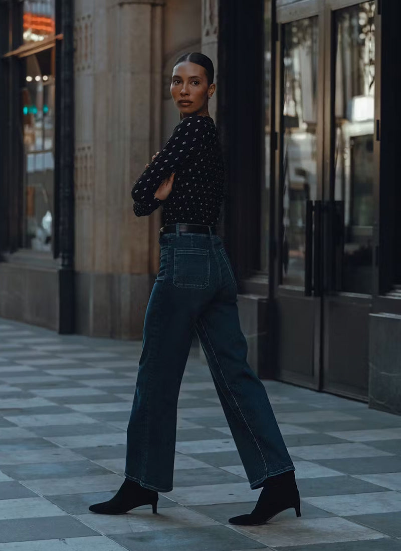 Frame Dotted Stretch Mesh Top