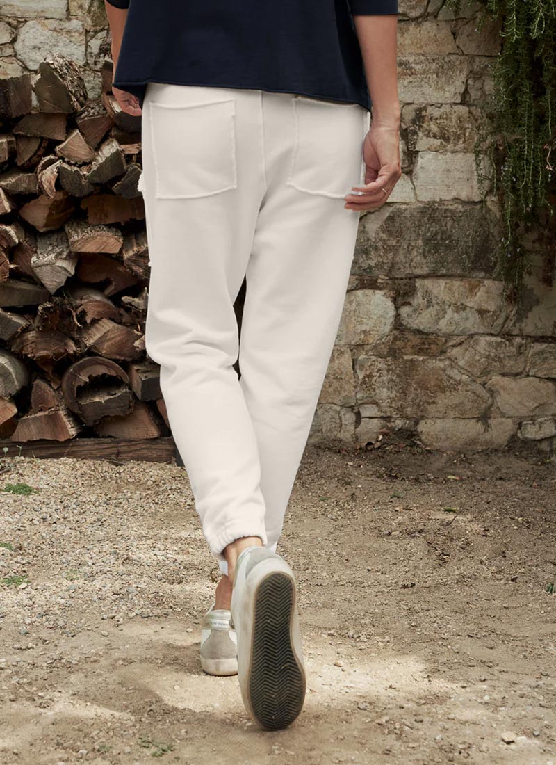 Eamon Vintage White Triple-Fleece Jogger Sweatpant