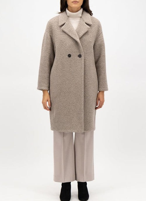 Harris Wharf London Double-Breasted Dropped Shoulder Bouclé Coat