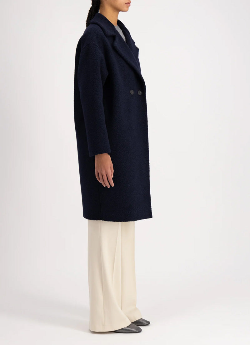 Harris Wharf London Double-Breasted Dropped Shoulder Bouclé Coat