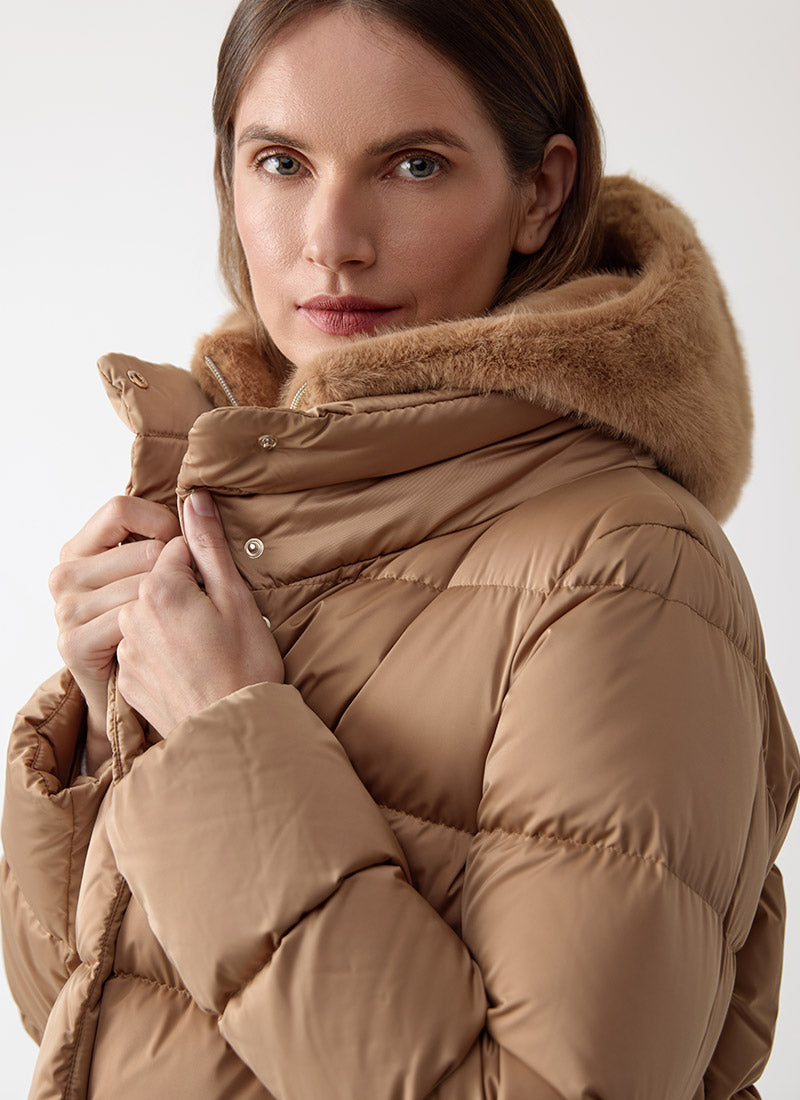 Herno Faux Fur A-Line Puffer