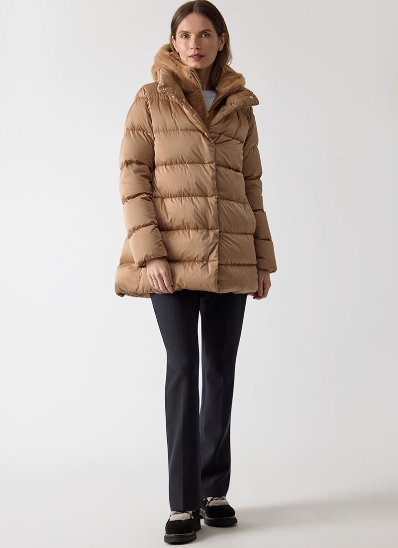 Herno Faux Fur A-Line Puffer