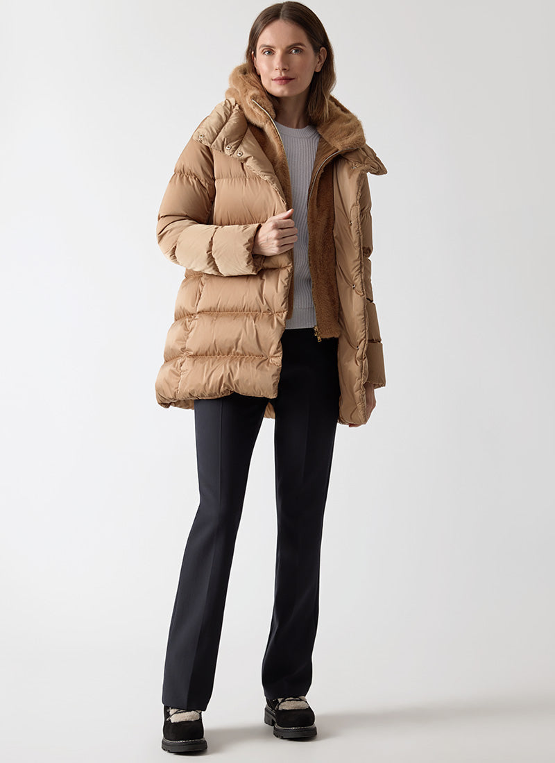 Faux Fur A Line Puffer