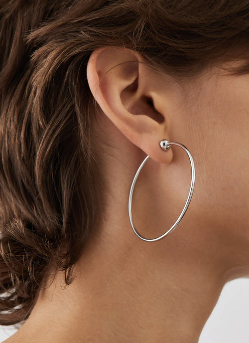 Jenny Bird Medium Rhodium Icon Hoops