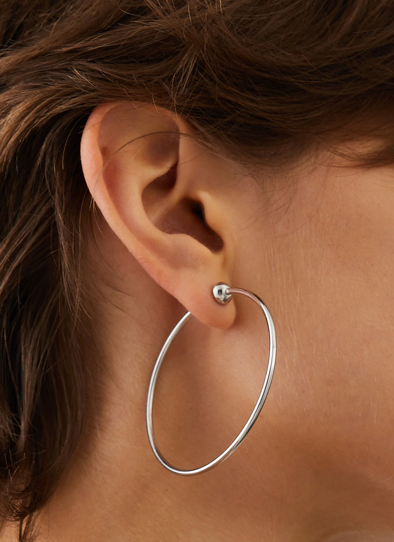 Jenny Bird Medium Rhodium Icon Hoops