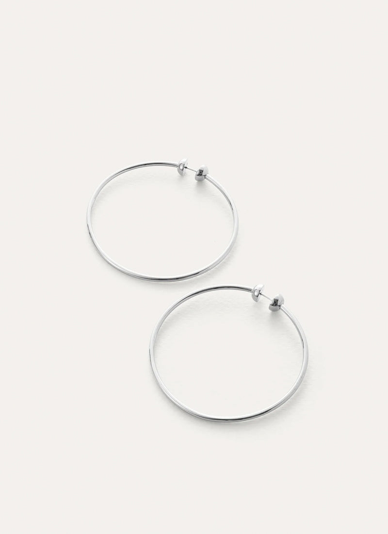 Jenny Bird Medium Rhodium Icon Hoops