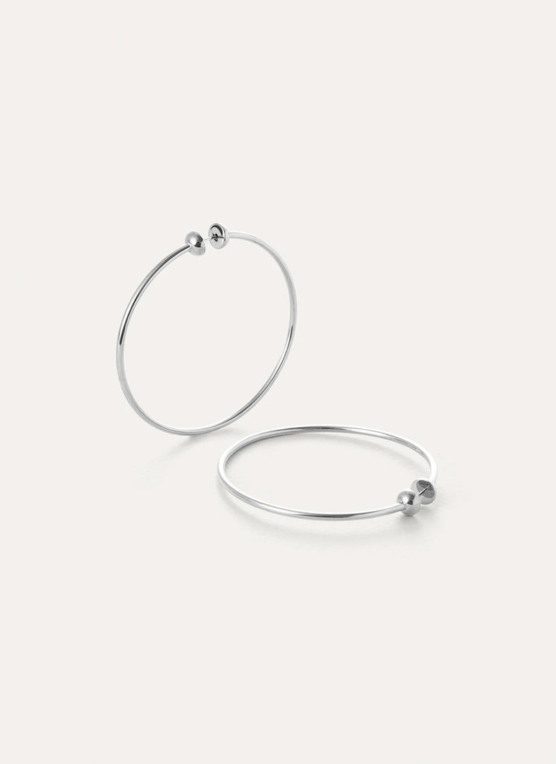 Jenny Bird Medium Rhodium Icon Hoops